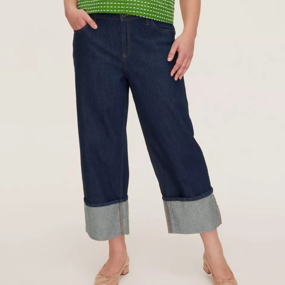 Women's Straight Leg Jeans - Dark Blue